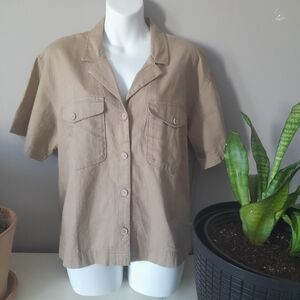 Eddie Bauer Beige Short Sleeve Shirt
